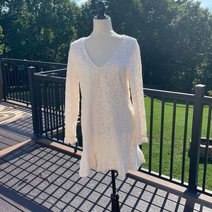 Cream colored plush velvet dress